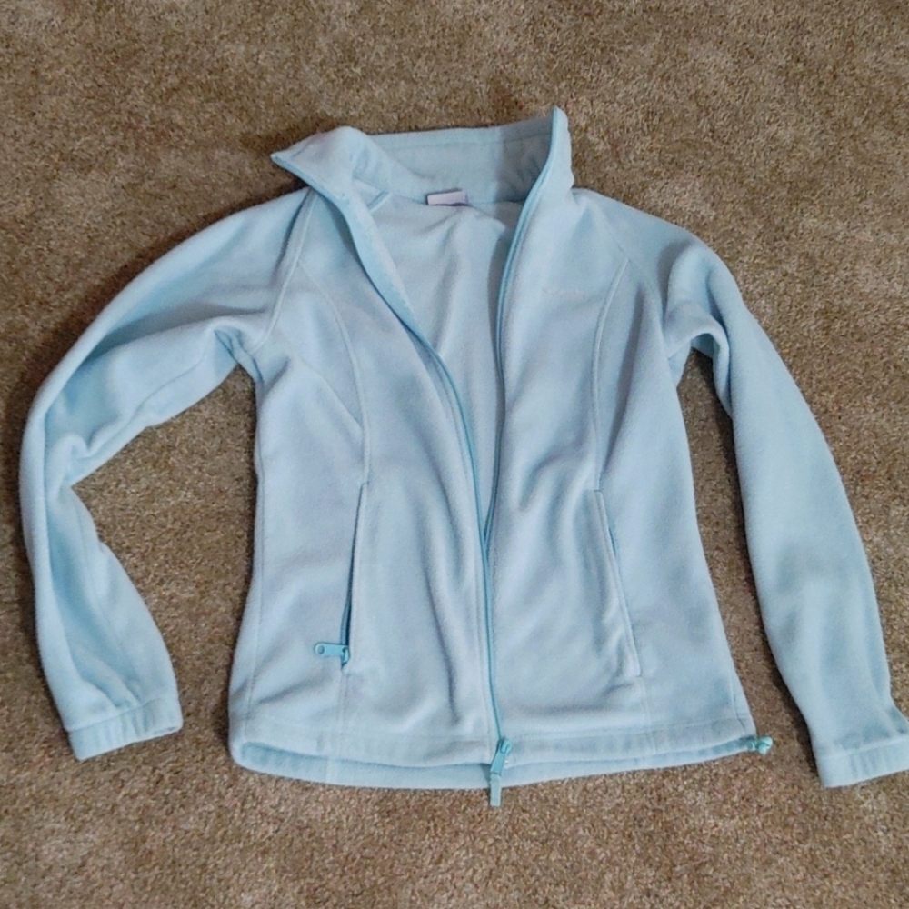 Light blue fleece Columbia jacket
